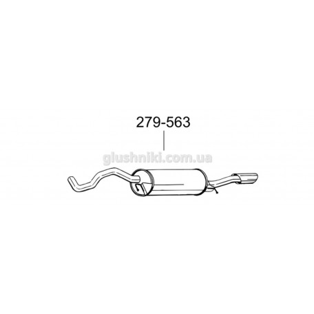 Глушитель Audi A4 B5 (Audi A4 B5) 1.8 -20V седан/универсал 1994-2001, (279-563), Bosal алюминизированный, 01.18