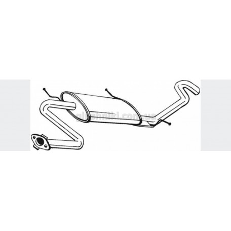 Глушитель задний Мазда 323 (Mazda 323) 85-89 1.1-1.5/1.7D (278-339) Bosal 12.04 алюминизированный