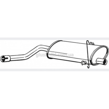 Глушитель задний Сааб 900 (SAAB 900) 89-92 (215-761) Bosal алюминизированный