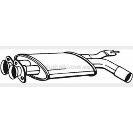 Резонатор БМВ 5 Е34 (BMW 5 E34) 520 2.0i -24V седан/универсал 1990-1995, (247-251), Bosal алюминизированный, 03.65