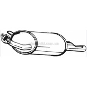 Глушитель Ниссан Альмера Н15 (Nissan Almera N15) 1.4i/1.6i/2.0D седан 1995-2000, (145-341), Bosal алюминизированный, 15.08