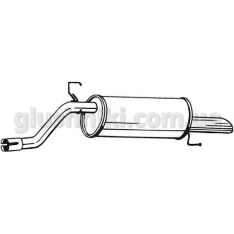 Глушитель задний Опель Корса Д (Opel Corsa D) 10- (185-313) Bosal алюминизированный