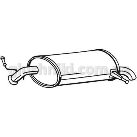 Глушитель задний Пежо 407 (Peugeot 407) 04-07 (190-043) Bosal алюминизированный