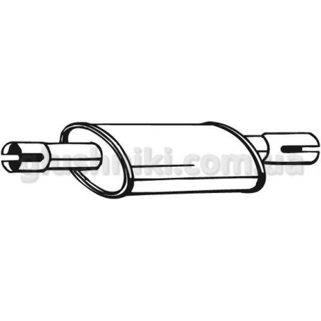 Резонатор Toyota Корола E100 (Toyota Corolla E100) 1.6i 16V 1997-1999, (228-251), Bosal алюминизированный, 26.22