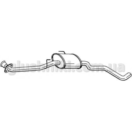 Глушник передній Опель Омега Б (Opel Omega B) 94-01 (283-205) Bosal 17.232 алюмінізірованний