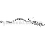 Глушник Фольксваген Тигуан (Volkswagen Tiguan) 07-18 (286-363) Bosal (30.01) алюмінізований