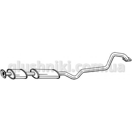 Резонатор Ниссан Альмера (Nissan Almera) 00-06 (288-389) Bosal (15.17) алюминизированный