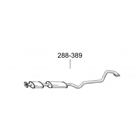 Глушитель передний Ниссан Альмера (Nissan Almera) 00-06 (288-389) Bosal 15.17 алюминизированный