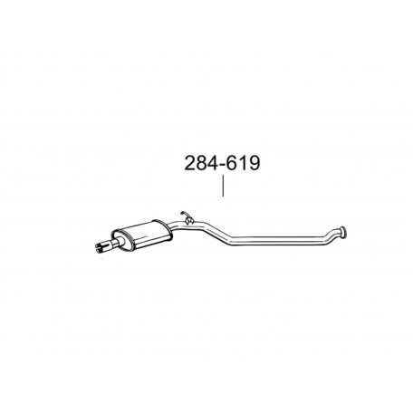 Глушник передній Пежо 206 (Peugeot 206) 99-03 (284-619) Bosal алюмінізований