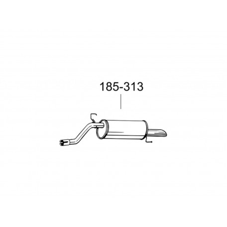 Глушитель задний Опель Корса Д (Opel Corsa D) 10- (185-313) Bosal алюминизированный