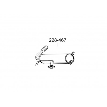 Глушитель задний Тойота РАВ4 (Toyota RAV4) 2.0/2.0 D 00-03 (228-467) Bosal 26.202 алюминизированный