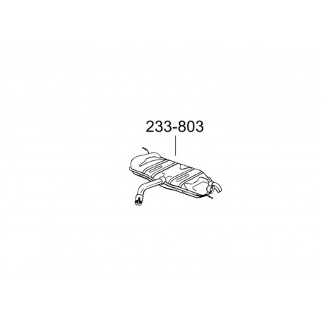 Глушитель задний Гольф V (Volkswagen Golf V) 1.4i/1.4 FSi (233-803) Bosal 30.614 алюминизированный