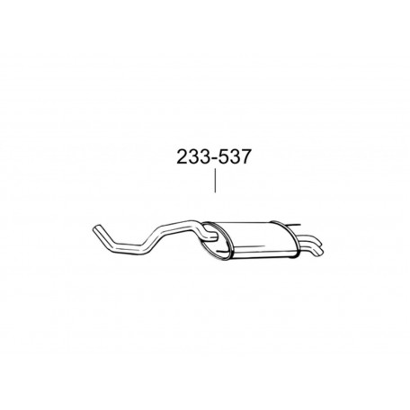 Глушитель задний Фольксваген Поло (Volkswagen Polo) 1.4 D 00-01 (233-537) Bosal 30.144 алюминизированный