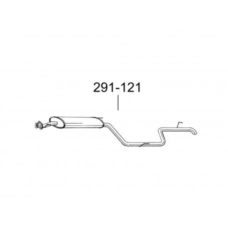 Резонатор Сеат Ибица / Шкода Фабиа / Фольксваген Поло (Seat Ibiza / Skoda Fabia / VW Polo) 1.4/1.6, /2010 - 2014 (233-477) Bosal алюминизированный