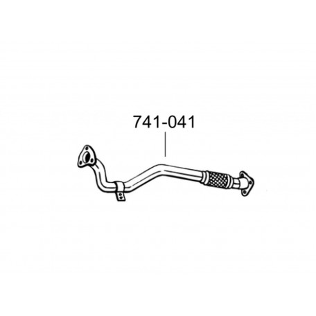 Труба приймальна Опель Сігнум, Вектра С (Opel Signum, Vectra C)/Сааб 9-3 (Saab 9-3) 03-15 (741-041) Bosal 17.617 алюмінізірованний